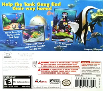 Finding Nemo - Escape to the Big Blue - Special Edition(Europe) (En,Fr,De,Es,It,Nl) box cover back